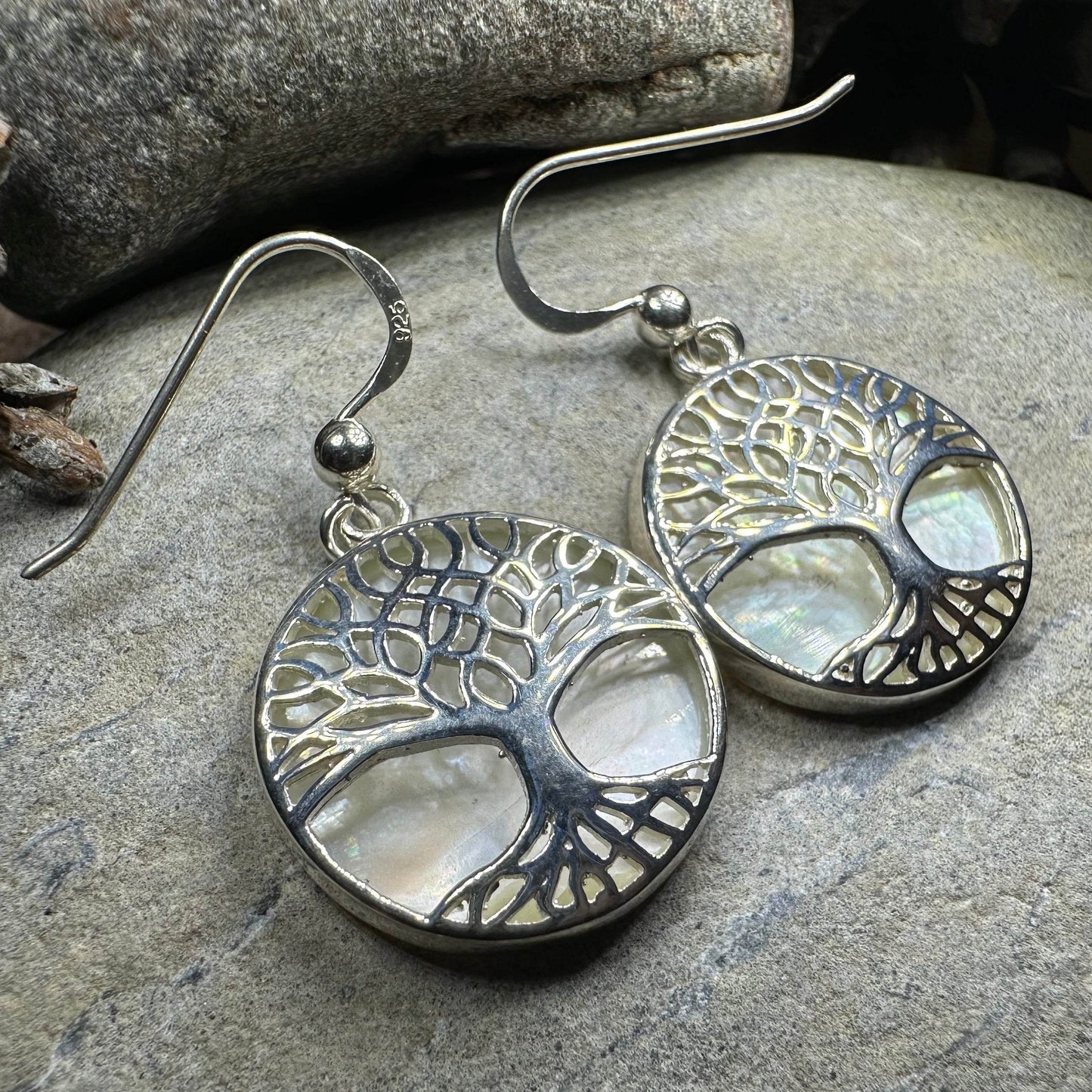 Robyn Tree of Life Earrings - Mother of Pearl