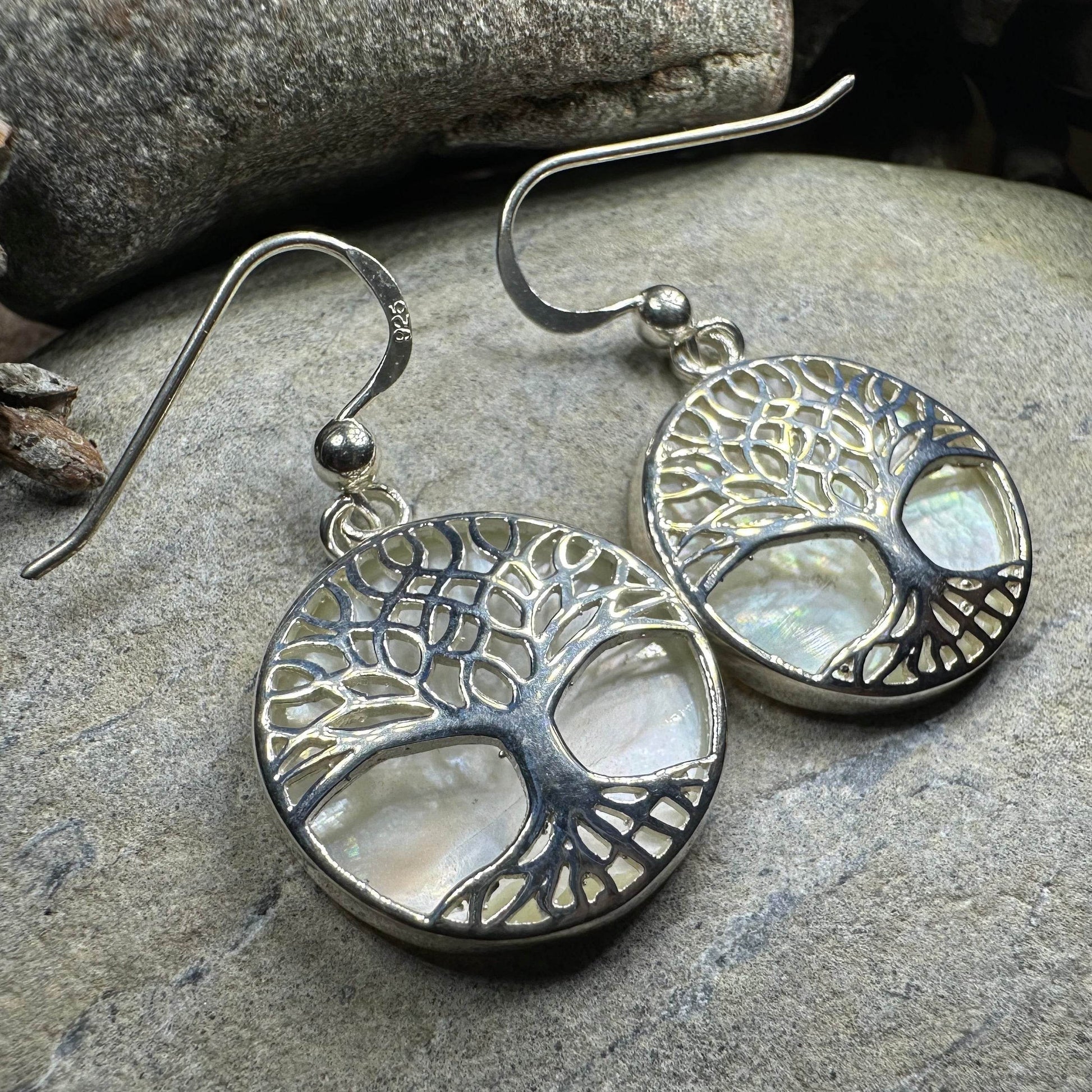 Robyn Tree of Life Earrings - Mother of Pearl