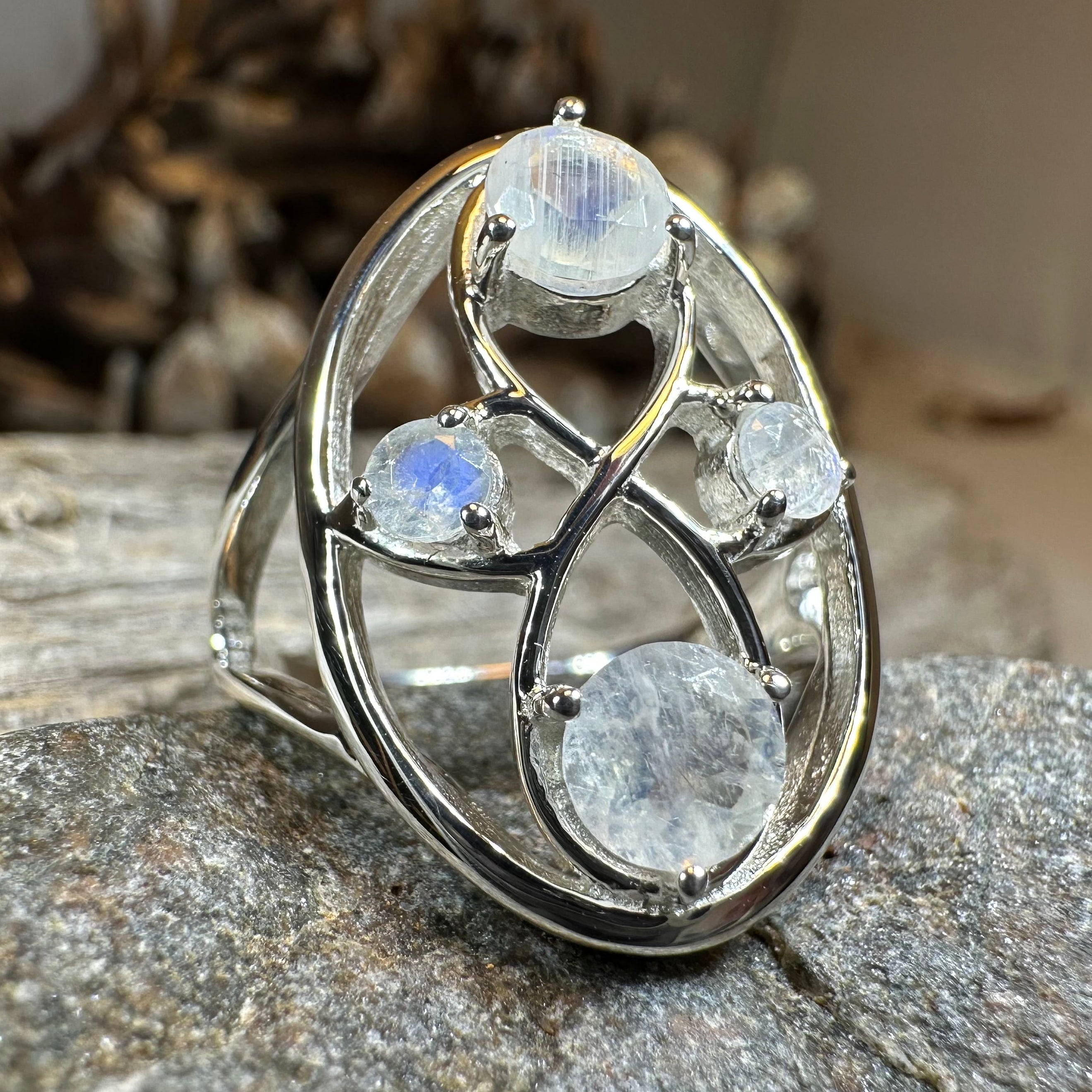 Moonstone Infinity Ring