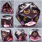Bear Dice DND Multi-Sided Engraved Glass Gemstone Dice Set