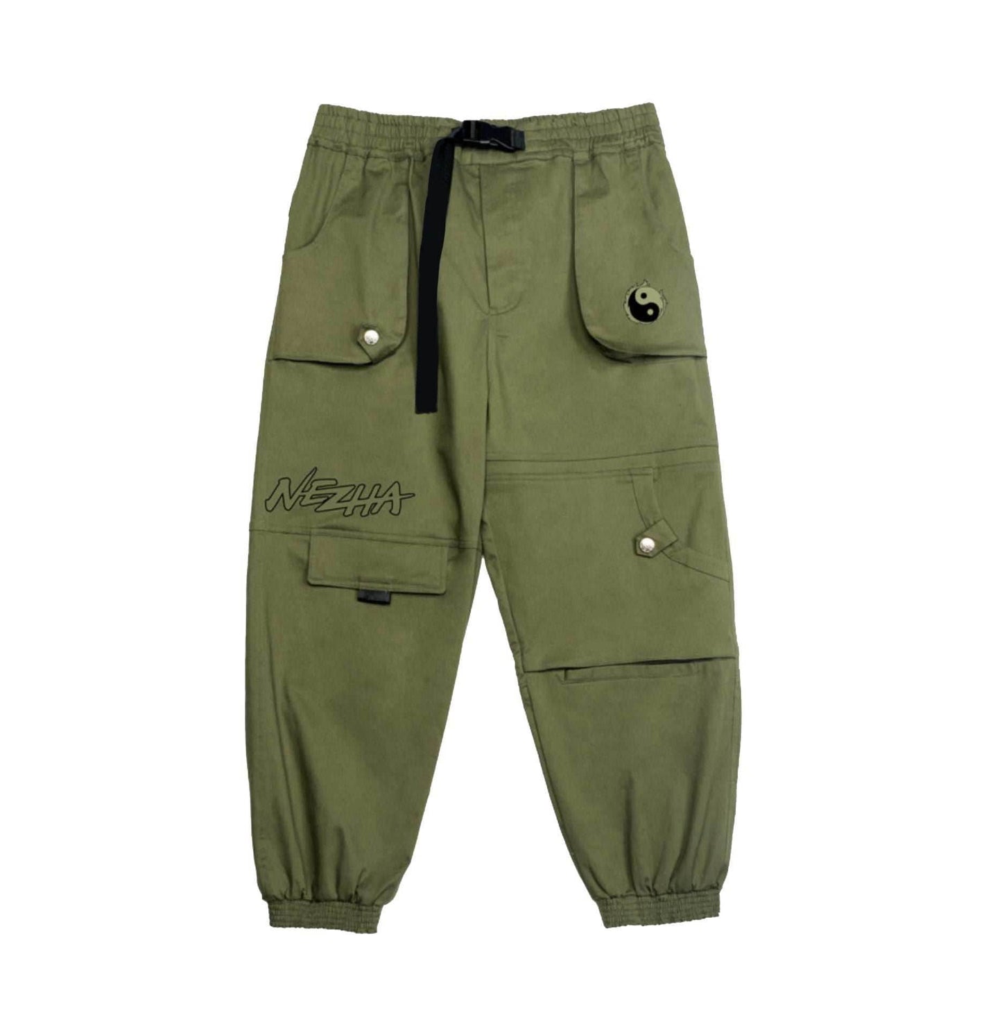 IBP332 Yin Yang Army Green Cargo Pants - Army Green / S