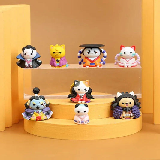 8 Pcs Set One Piece Wano Figure, Kaido Jimbe Oden Kawaii Figurine, Anime 1.5 in