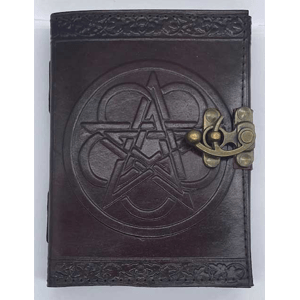 Pentagram leather blank book w/ latch-0