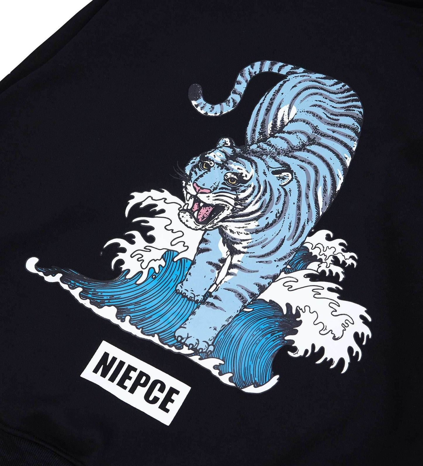 Blue Tiger Ocean Hoodie - Black / S