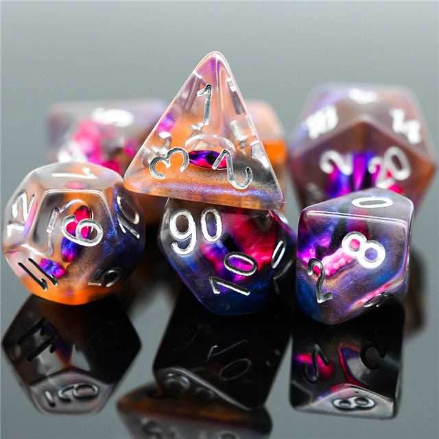 Demon Eye Dragon Eye Dice 7-Dice Set Resin Dungeons and Dragons Dice - 