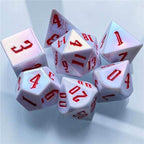 Peppermint White Colorful DND Dice (White&Red) 7-Dice - 