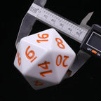 55mm Titan d20 (White with Orange) Huge d20 for DND RPG - 