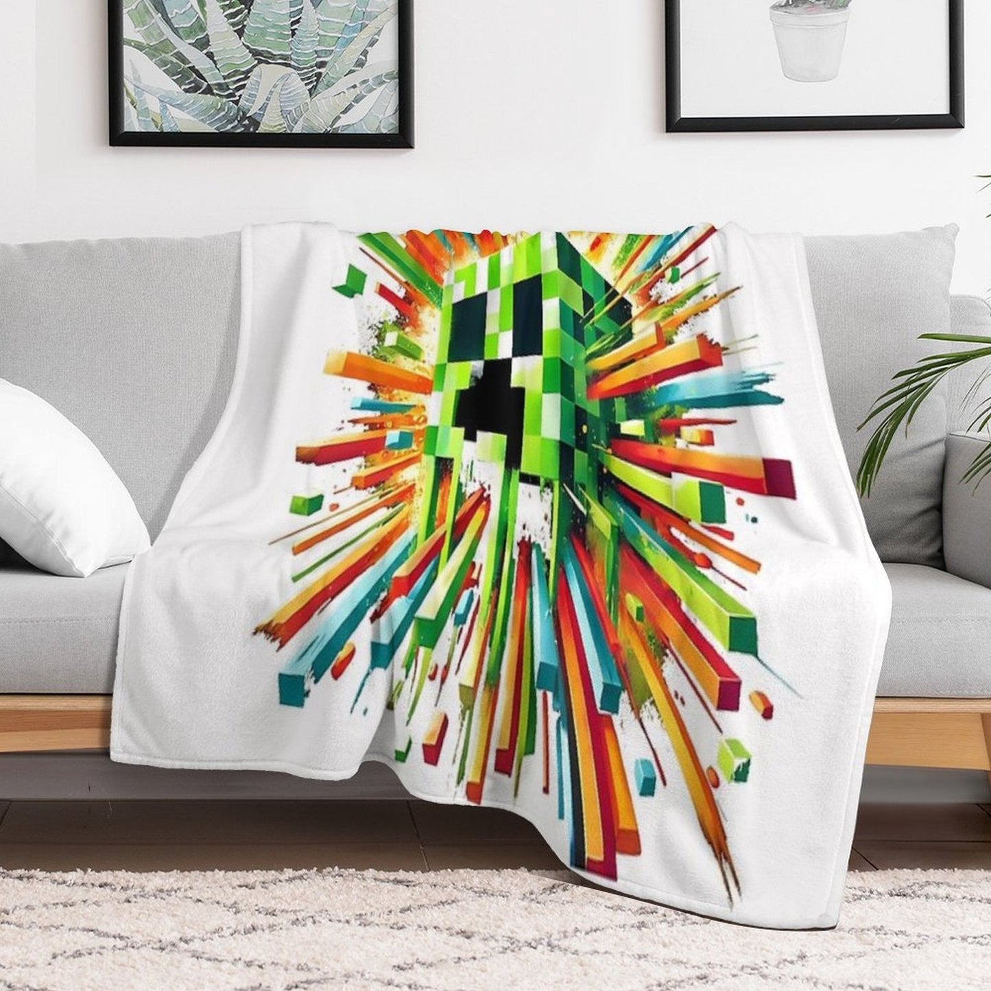 Minecraft Creeper Retro Comfort Throw Blanket