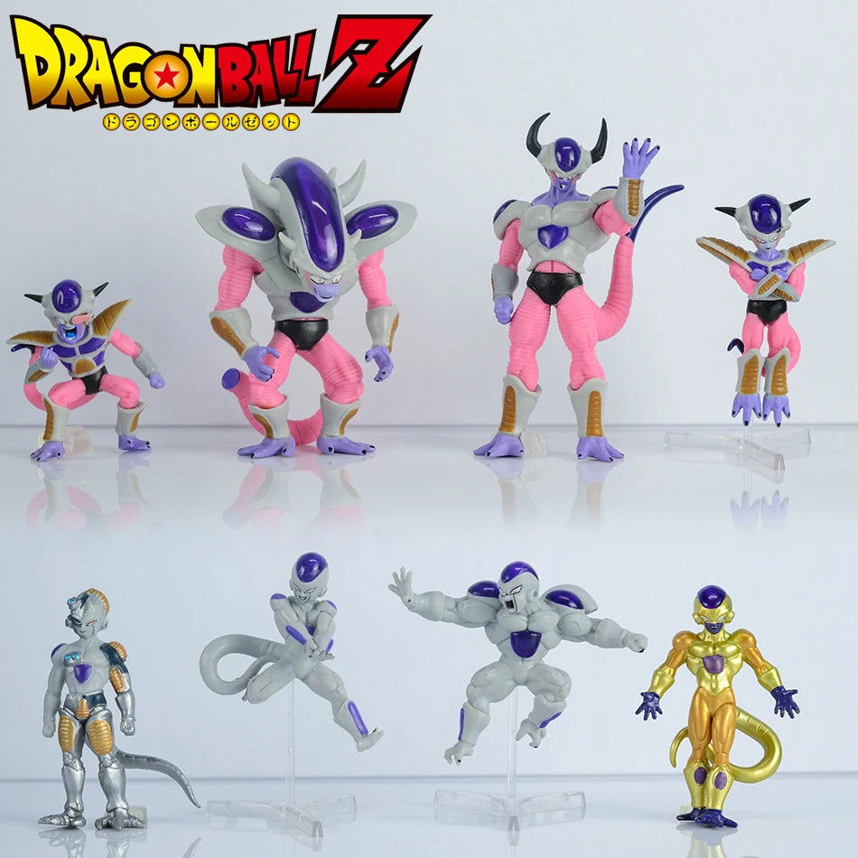 8pcs Frieza Dragon Ball Z Figure Set, Dragon Ball Super Anime Figurines First Second Third Mecha Final Form Perfect Golden Frieza