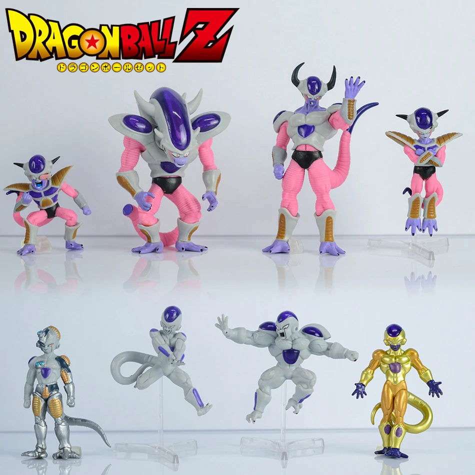 8pcs Frieza Dragon Ball Z Figure Set, Dragon Ball Super Anime Figurines First Second Third Mecha Final Form Perfect Golden Frieza