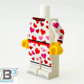 Hearts Valentine's Day PJs Minifig Body made with LEGO parts - B3 Customs - 