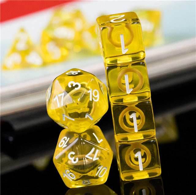 Yellow Circle / Gold Hedgehog Ring Dice 11-Dice Set RPG - 