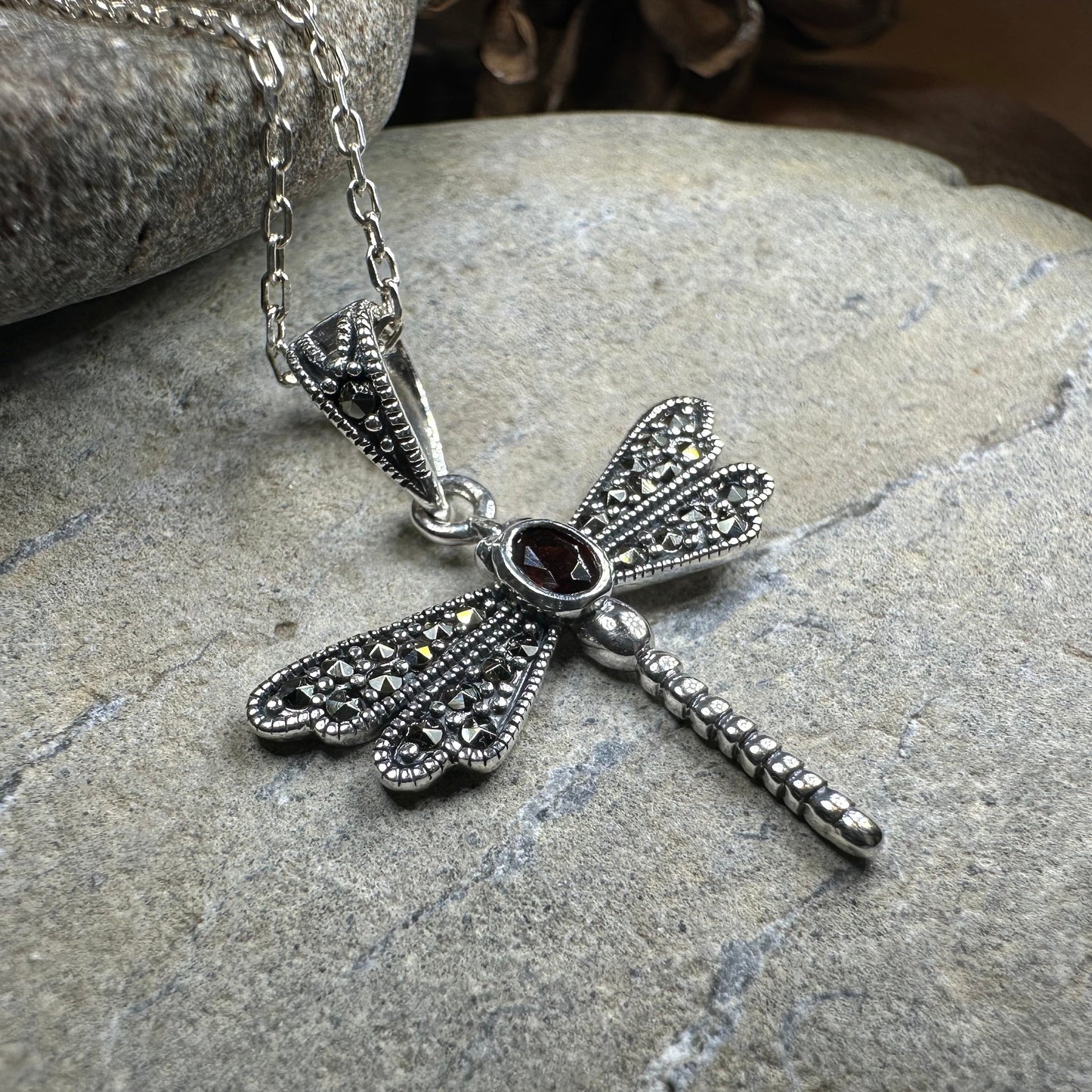 Triple Spiral Dragonfly Necklace
