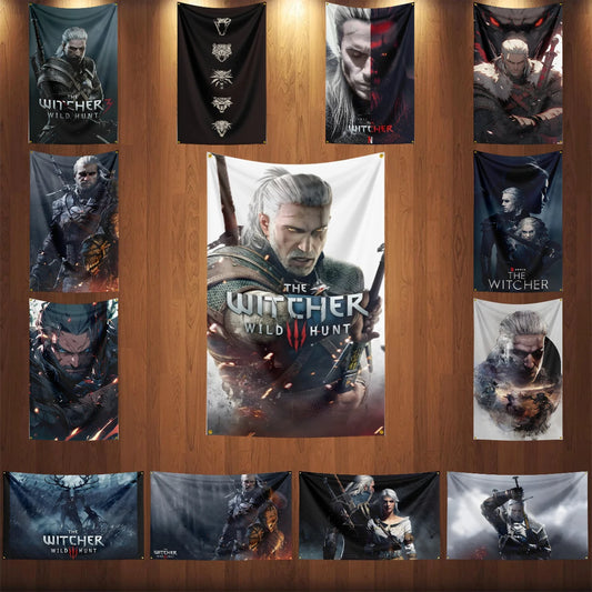 90X150CM T-The W-WitcherS game Flag Polyester Digital Printed Game Tapestry Curtain For Decor