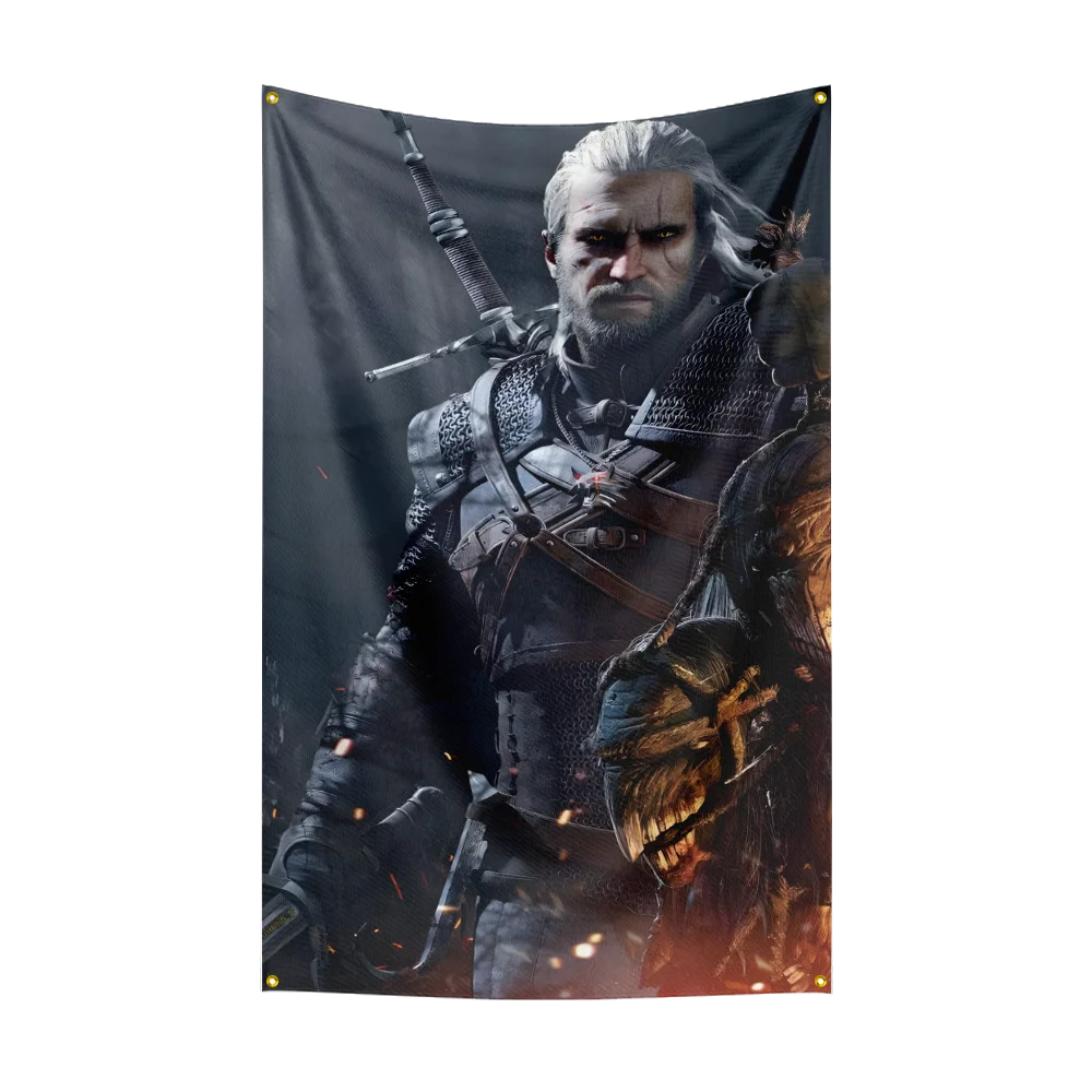 90X150CM T-The W-WitcherS game Flag Polyester Digital Printed Game Tapestry Curtain For Decor