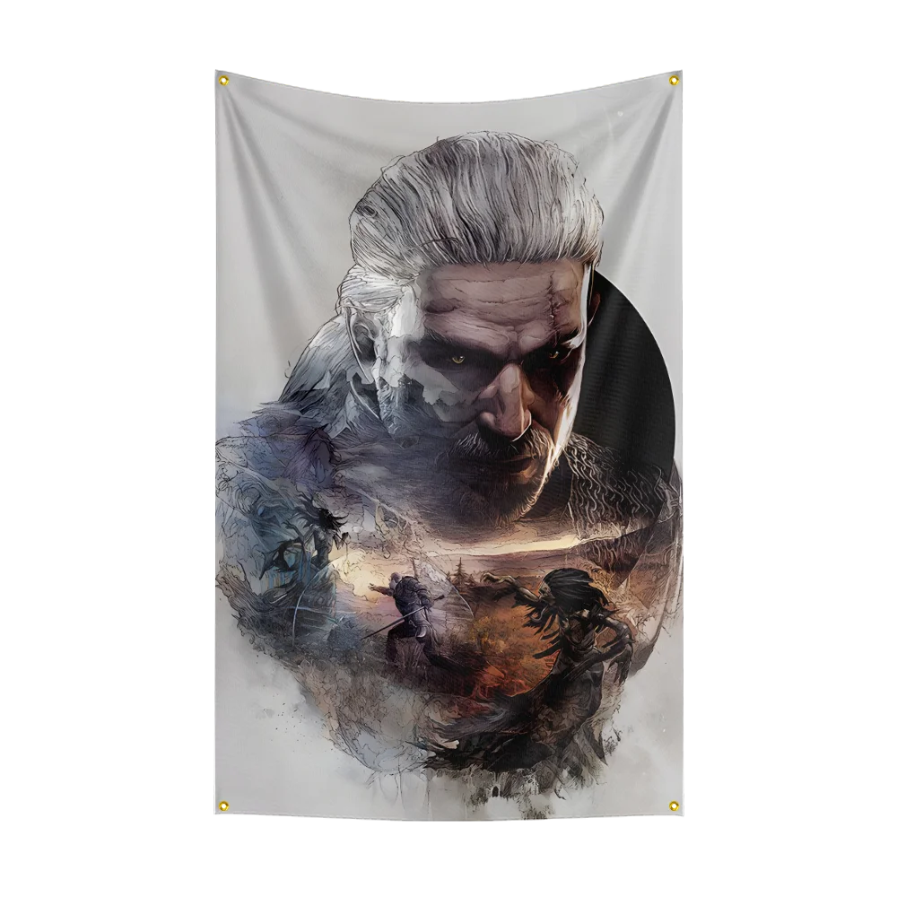 90X150CM T-The W-WitcherS game Flag Polyester Digital Printed Game Tapestry Curtain For Decor