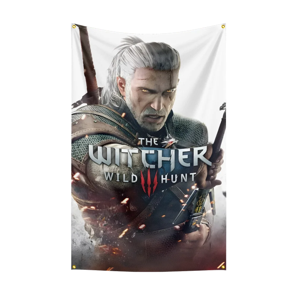 90X150CM T-The W-WitcherS game Flag Polyester Digital Printed Game Tapestry Curtain For Decor