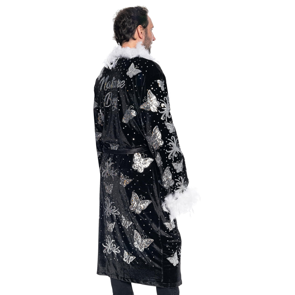 Nature Boy Flair Wrestler Deluxe Robe Halloween Costume Black