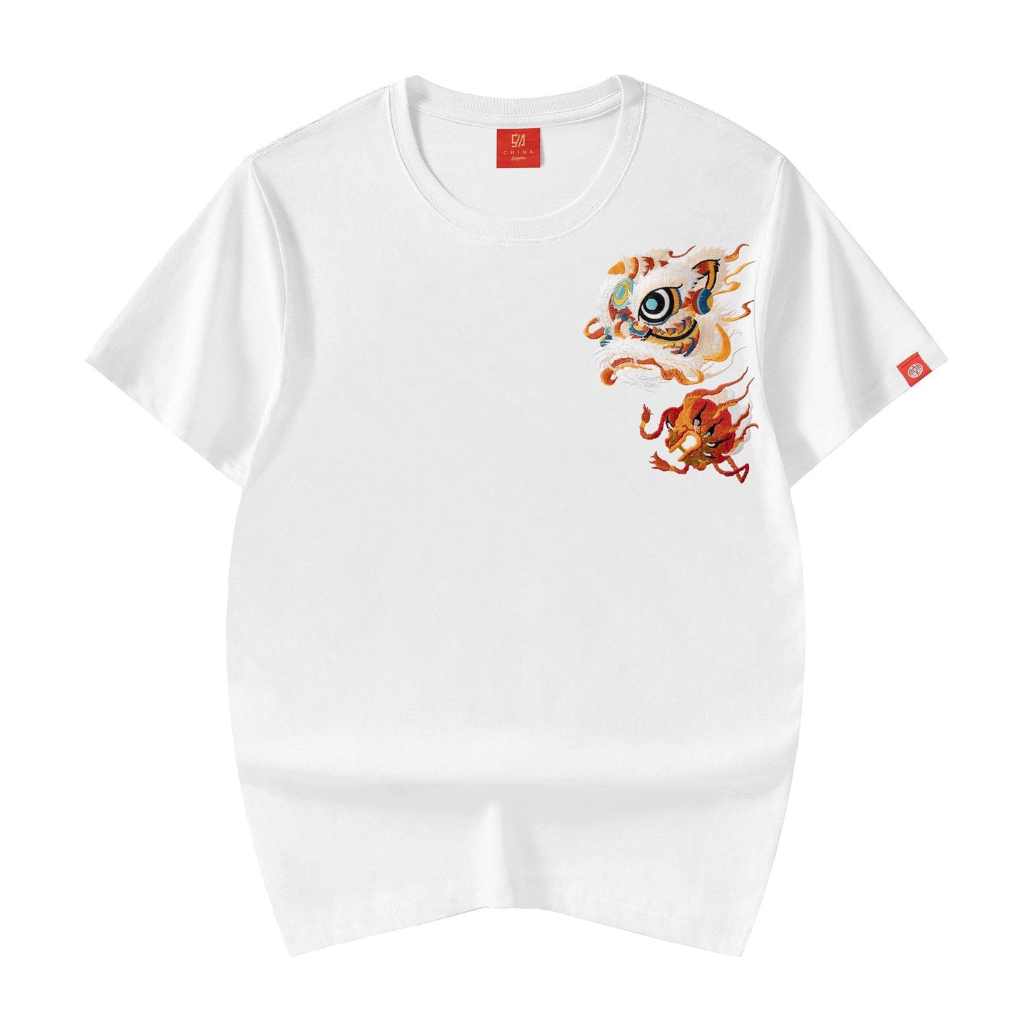 KH766 Lion Embroidery Tee - White / S