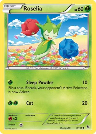Roselia 008/106 - XY  Flashfire Reverse Holofoil