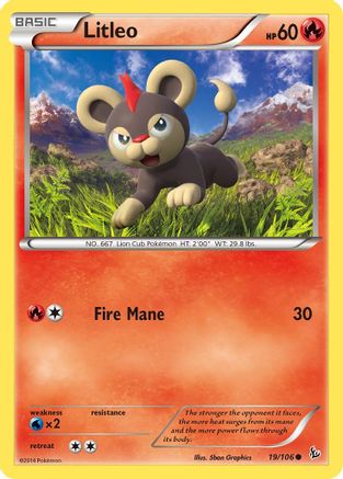 Litleo 019/106 - XY  Flashfire Reverse Holofoil