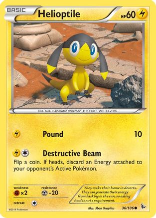 Helioptile 036/106 - XY  Flashfire Reverse Holofoil