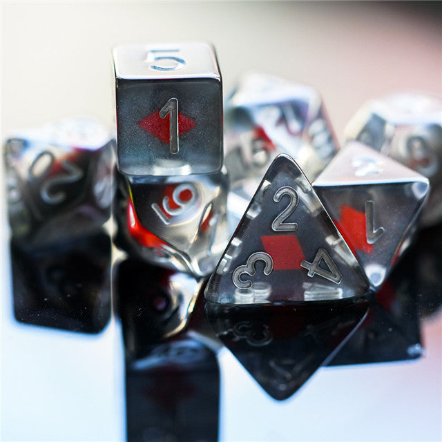 "Diamonds" Shape of My Heart 7-Dice Set