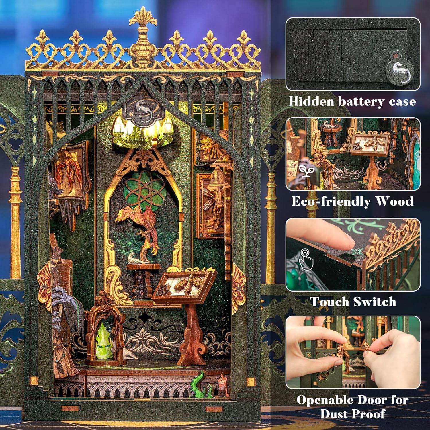 Book Nook Wizardi Miniature - The Darkness Herbarium Roombox Kit - 