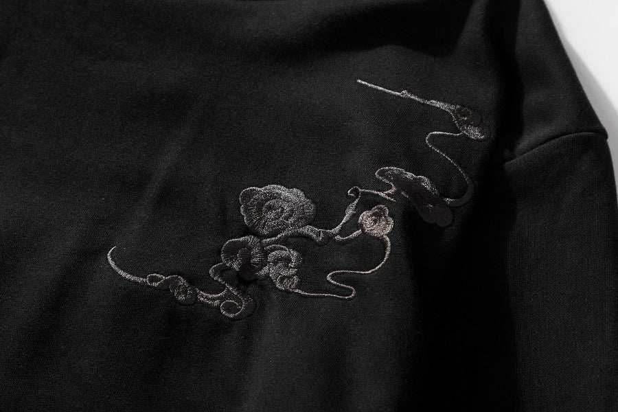 KH9102 Kirin Embroidery Hoodie - Black / S