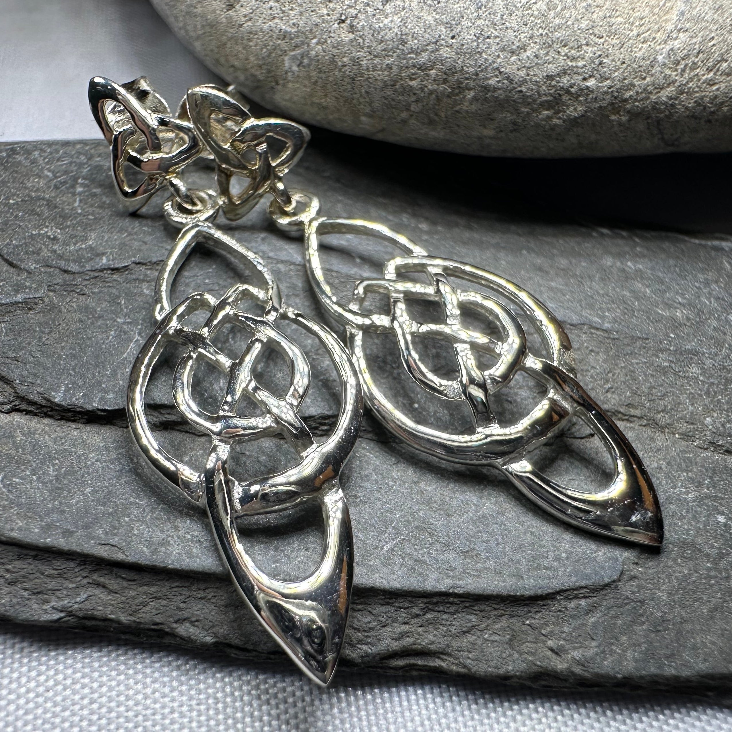 Celtic Knot Moon Earrings