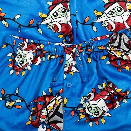 Yoda Grogu Lights Blue Lounge Pants - S