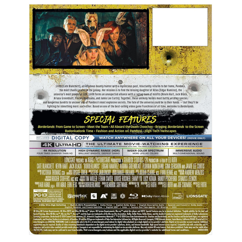 Borderlands Steelbook [4K + Blu-ray + Digital]