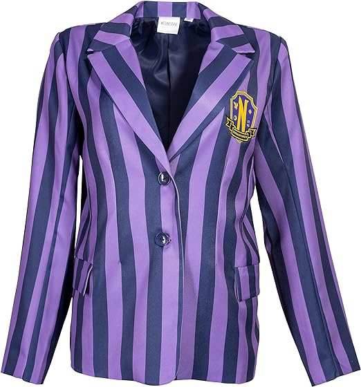 Mad Engine Wednesday Addams Purple Blazer Jacket School - XS