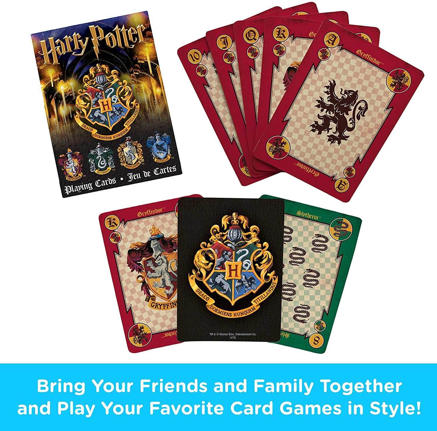 Aquarius Playing Cards: Harry Potter - House Crests - 