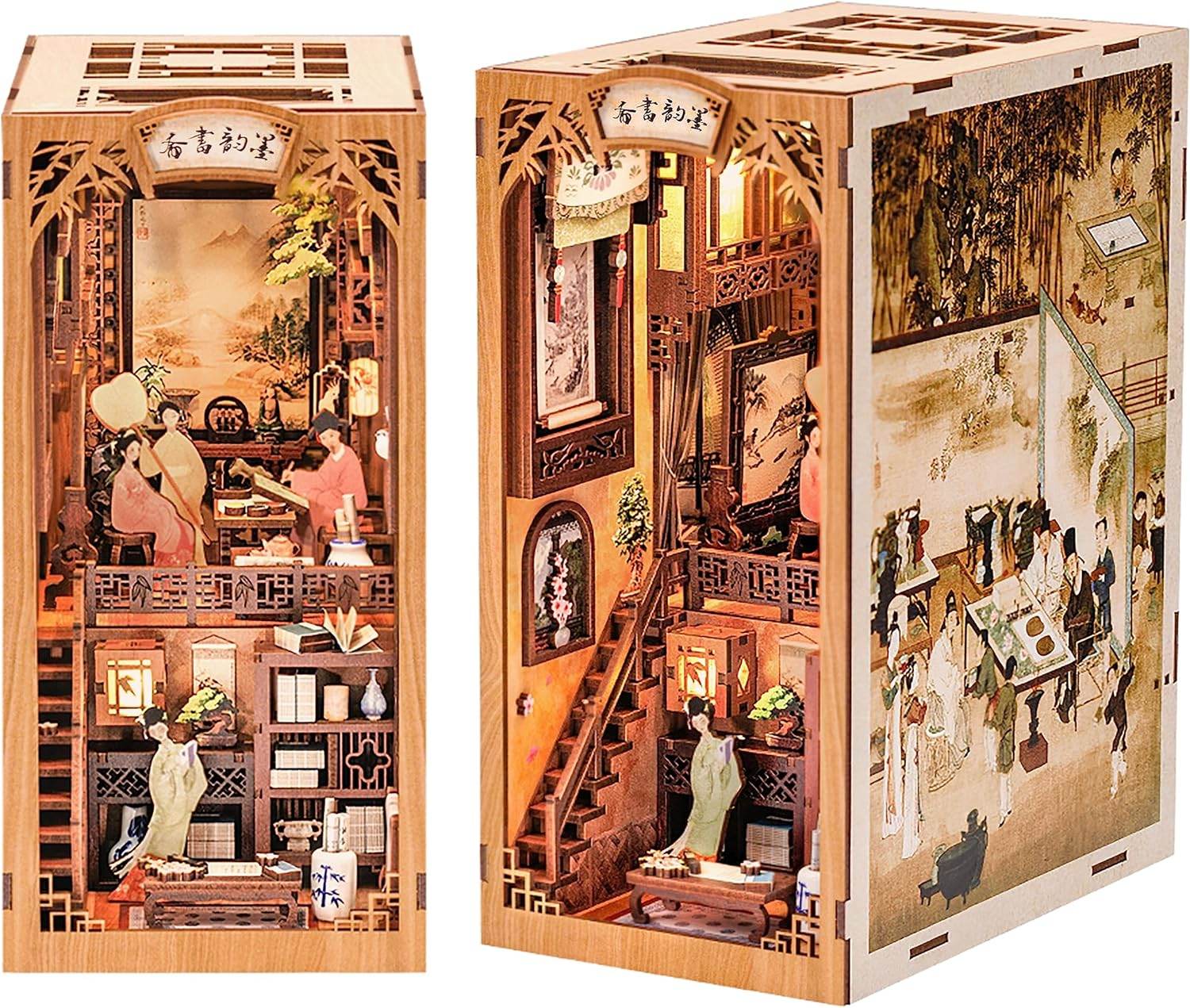 Book Nook Wizardi Miniature - Chinese Bookstore Roombox Kit - 