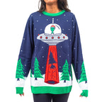 Flying Saucer Tree Abduction Sweater