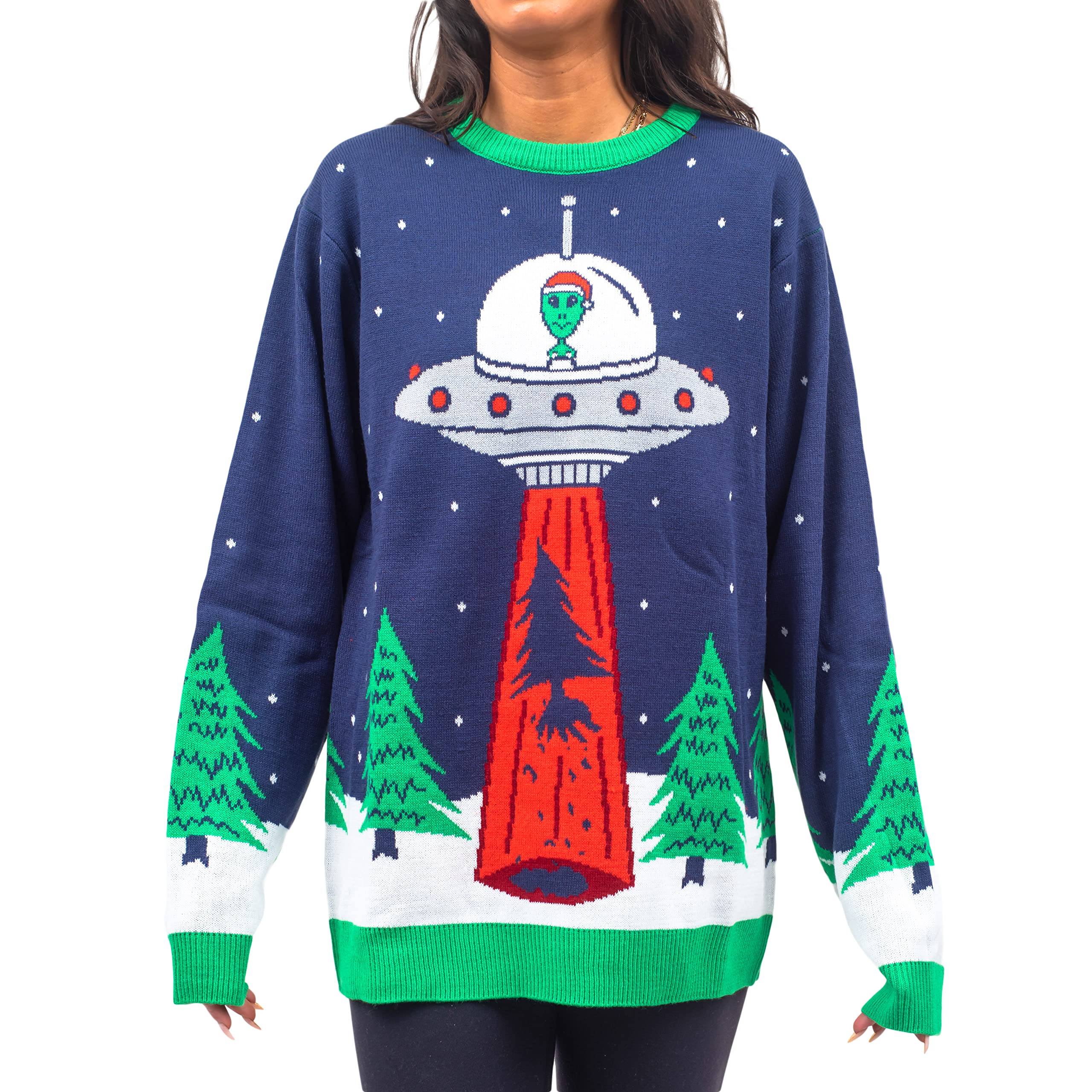 Flying Saucer Tree Abduction Sweater