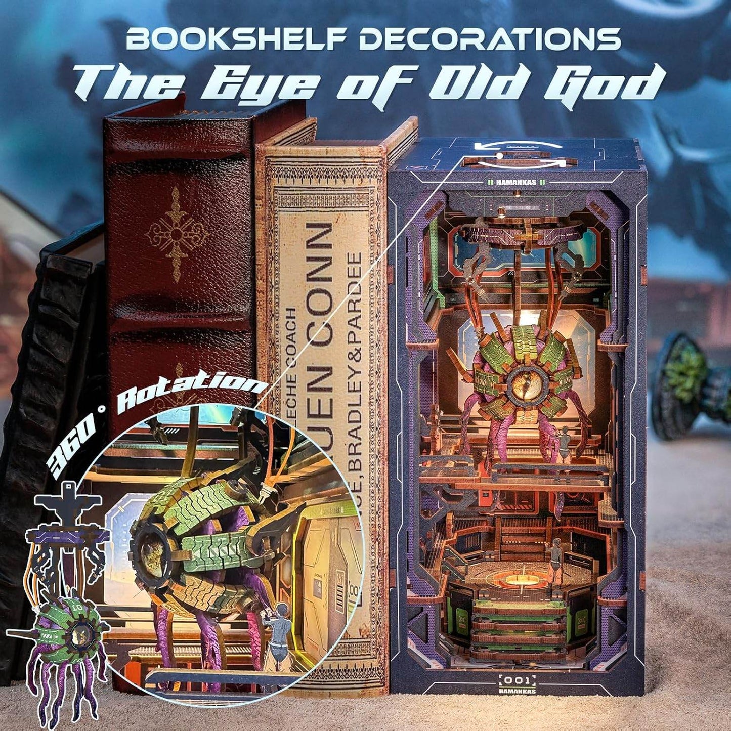 Book Nook Wizardi Miniature - The Eye of Old God Roombox Kit - 