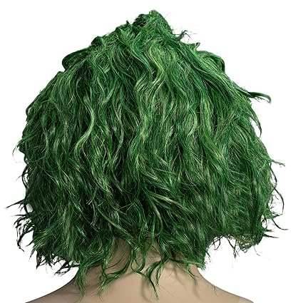 Psycho Clown Joke Villain Green Hair Wig - 