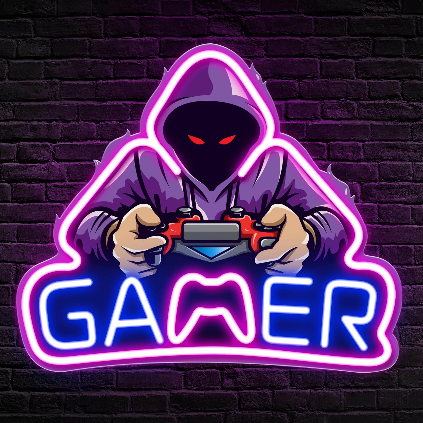 Gaming Neon Sign - LED Neon Light for Game Room Decoration | Teen Gamer Gift - Gamer Hacker_GMH