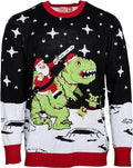 Santa Claus Riding T-Rex on Moon Pixelated - S