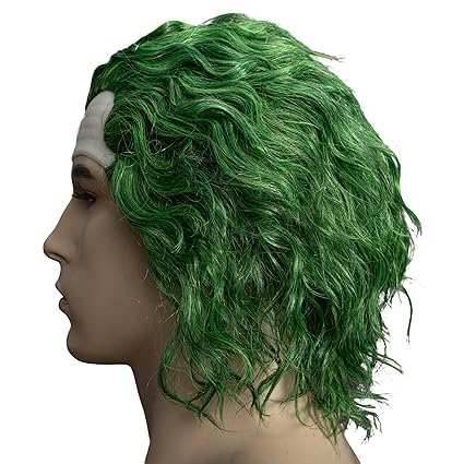 Psycho Clown Joke Villain Green Hair Wig - 