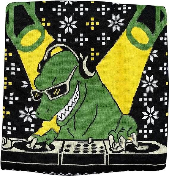 T-Rex DJ Holiday Dinosaur Sweater - XS