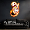 Charmander Plexiglass Neon Art, Pokemon Neon Sign, Neon Light Sign, Neon Wall Art