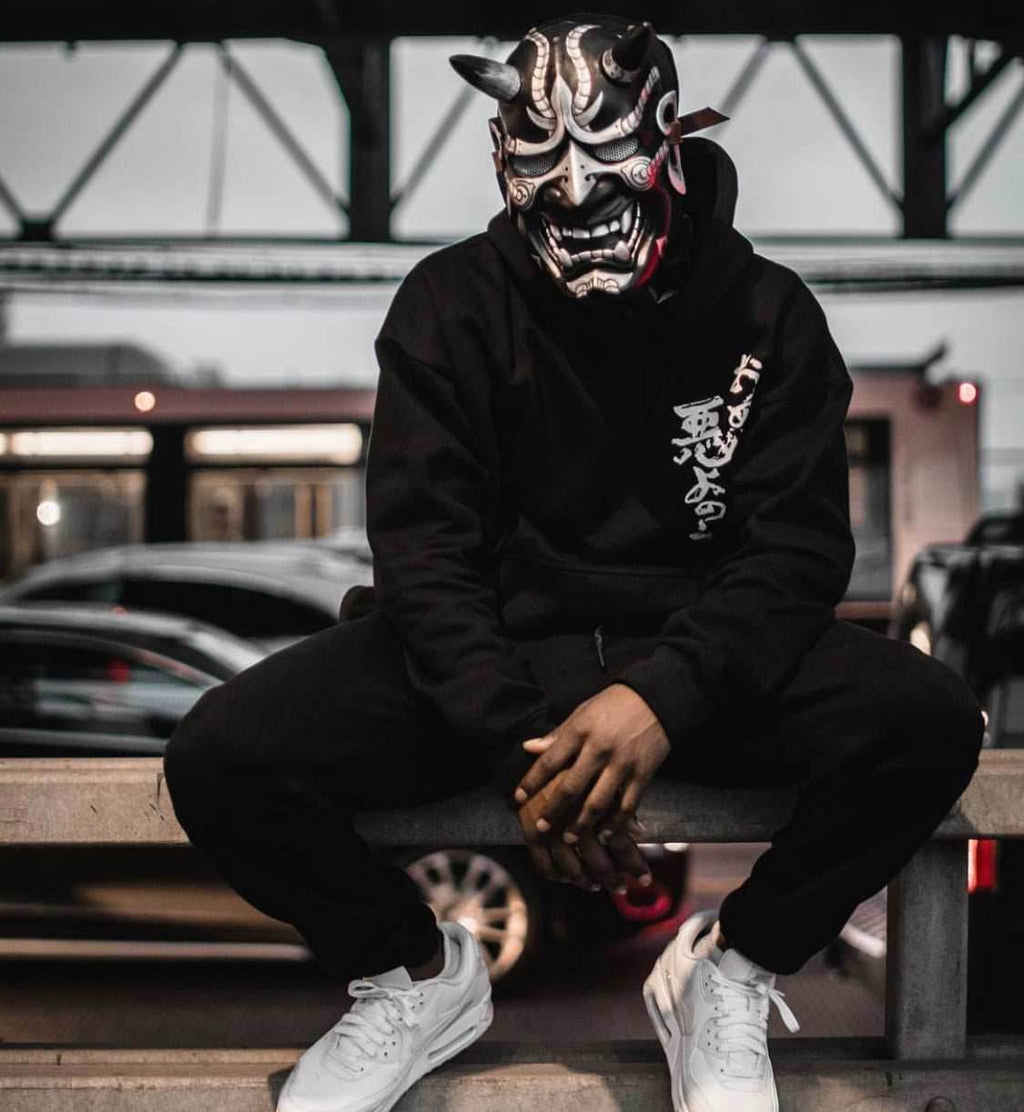 YEH3 Japanese Demon Hoodie - Black / S