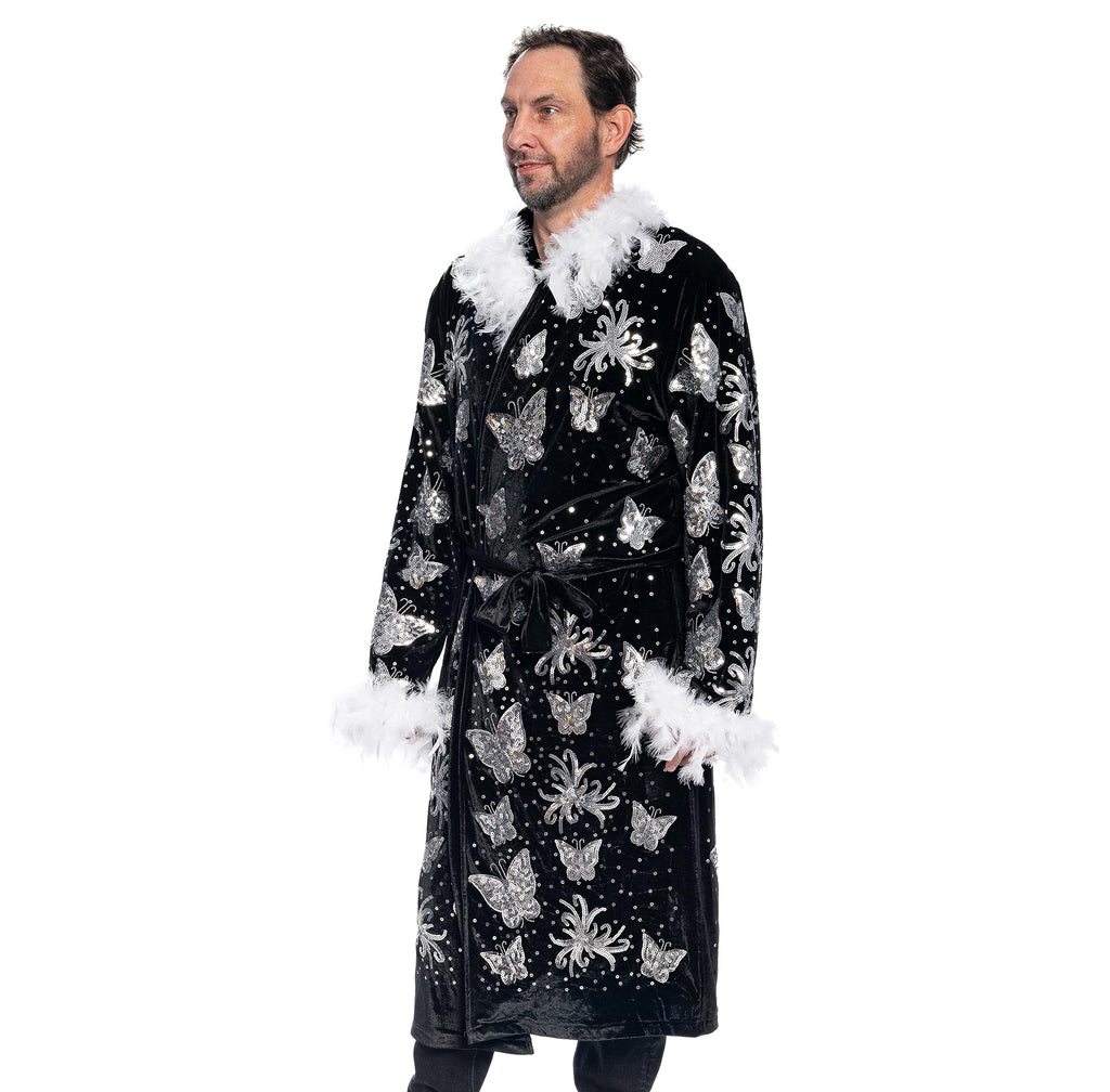 Nature Boy Flair Wrestler Deluxe Robe Halloween Costume Black