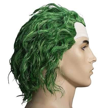 Psycho Clown Joke Villain Green Hair Wig - 