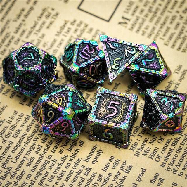 Black Rainbow Metal Dice（Dagger of Venom）7-Dice Udixi RPG - 