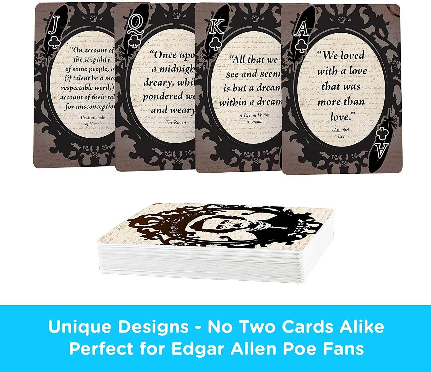Aquarius Playing Cards: Edgar Allan Poe Quotes - 
