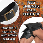 Adult Faux Leather Shoulder Armor Pauldron Viking Pirate Costume Accessories
